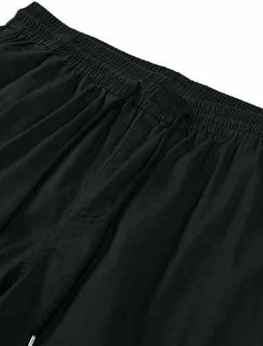 Vista 7 de JMIERR Pantalones cargo casuales para hombre, ajuste relajado, ligeros, elásticos, cintura elástica, con cordón, pantalones tácticos con múltiples