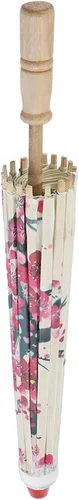 Vista 5 de Paraguas chino de papel japonés de 22 pulgadas, paraguas de papel engrasado, arte chino, clásico, paraguas de baile de ciruelo, paraguas asiático