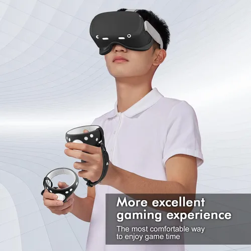 Vista 44 de Relohas Accessories for Oculus Quest 2, VR Accessory Set for Meta Quest 2, Include Controller Grip Leather Cover, VR Shell Cover, Face Cover, The