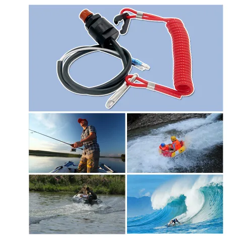 Vista 6 de ZOOKOTO Cordón universal para motor fuera de borda para interruptor de parada urgente y cordón de seguridad para Yamaha/Tohatsu/Honda Motores fuera