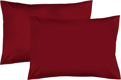 Vista 11 de Feather & Stitch - Fundas de almohada 100% algodón de 2 piezas tamaño Queen, 300TC fundas de almohada ultra suaves con cierre de sobre, resistentes