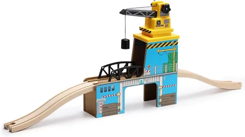 Vista 6 de SainSmart Jr. Juego de accesorios de tren de madera, juego de puente de suspensión doble, compatible con Brio, Thomas, Melissa y Doug