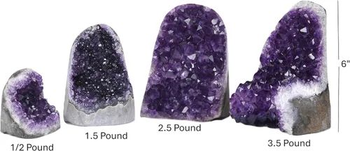 Vista 4 de Geoda Extreme Rocks & Fossils de amatistas de calidad superior Deep Purple Amethyst Cluster, Each Piece is Unique & Natural, Real Raw Healing