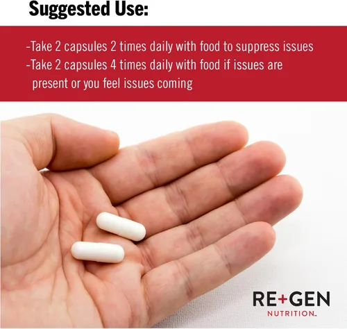 Vista 5 de Re+Gen Nutrition H Rescue Suplemento de apoyo inmunológico para adultos, cápsulas con zinc, vitamina C, aminoácido de lisina L y aceite de orégano