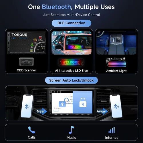 Vista 8 de ATOTO A5L - Estéreo de coche doble DIN Android de 7 pulgadas, CarPlay inalámbrico y Android Auto, conexión Wi-Fi/Bluetooth/USB, radio de coche