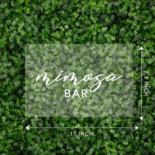 Vista 4 de Andaz Press Mimosa - Letrero acrílico con barra horizontal, 7.5 x 11 pulgadas, soporte incluido, señalización para boda, despedida de soltera