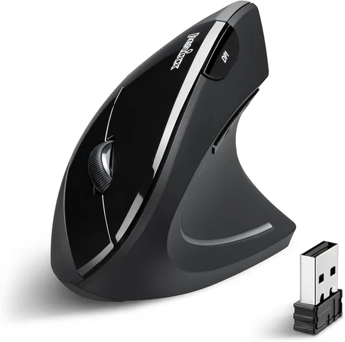 Vista 8 de Perixx PERIMICE-713RX - Ratón inalámbrico recargable vertical - Función de carga dual con cable y sin cable - Incluye base de carga - Diseño de 6