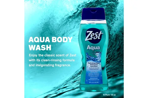 Vista 5 de Zest Gel de baño, aguamarina, 18 onzas, paquete de 2