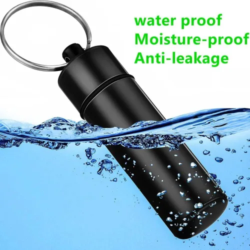 Vista 4 de OakMsOik Pequeño pastillero portátil llavero con hebilla de alpinismo de metal, mini organizador de píldoras, contenedor para bolso, pastillero