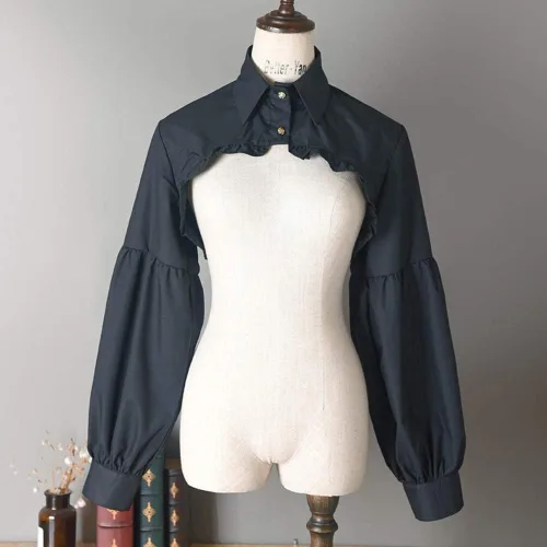 Vista 2 de Blusa desmontable Dickey con cuello falso, media camisa, cuello corto