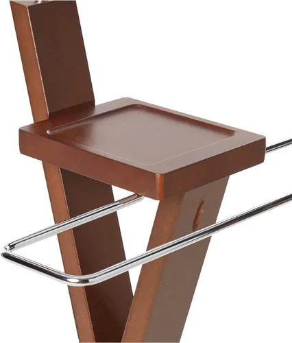 Vista 3 de Proman Products Josh - Organizador independiente de madera con bandeja, percha, barra de pantalones, nogal