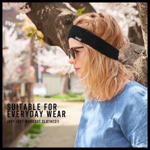 Vista 3 de CHARM Diadema deportiva para correr, banda para el sudor, bandana que absorbe la humedad