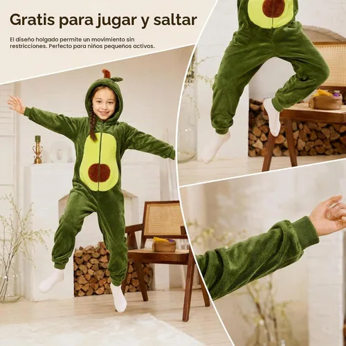 Vista 2 de COSUSKET Disfraz de oso marrón de franela de ajuste cómodo para niños, pijamas de animal para niños y niñas, regalos Palta