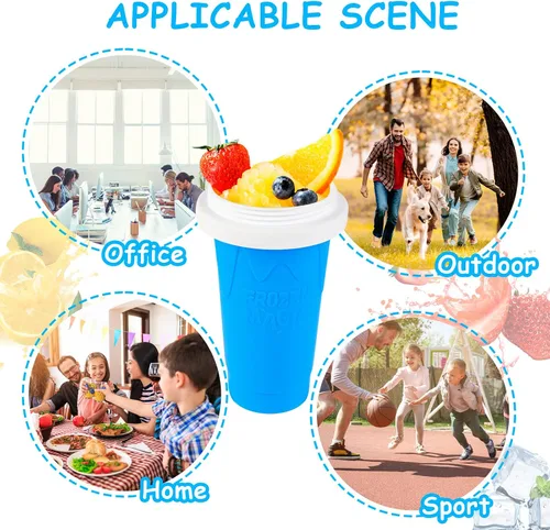 Vista 6 de Taza para hacer granizados - Taza mágica de congelación rápida, máquina portátil de doble capa para granizados geniales para batidos, jugos, helados
