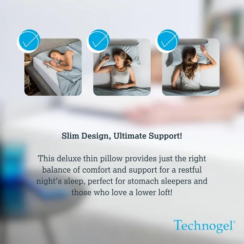 Vista 8 de Technogel Almohada de gel refrescante de lujo, tecnología de enfriamiento patentada, espuma viscoelástica inodora, soporte ergonómico transpirable