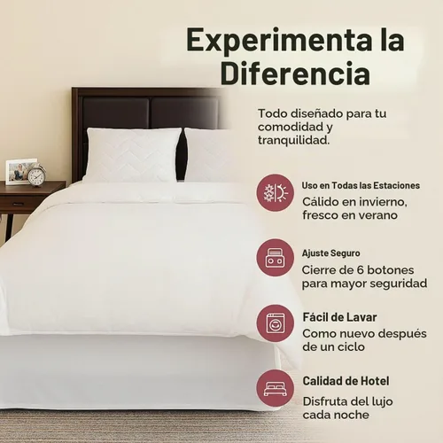 Vista 6 de Superity Luxurious Hotel Quality Funda de edredón tamaño individual – 100% algodón suave y cómodo – Diseñada para edredón tamaño individual – 200