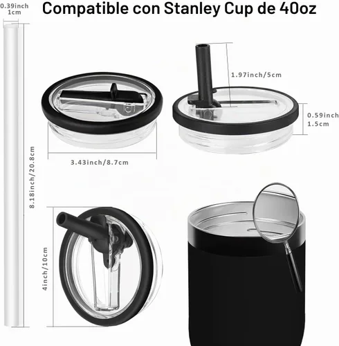 Vista 8 de Stanley - Tapa de repuesto para vasos Stanley de 40 onzas, color negro, 2.0, a prueba de fugas, a prueba de derrames