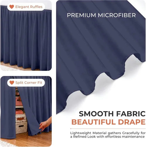 Vista 115 de Dorm Ruffle Twin XL 28" Drop Extra Long BedSkirt, Premium Brushed Microfiber Tailored Drop, Put On Elastic Long Dust Ruffle, Split Corner, Bedroom