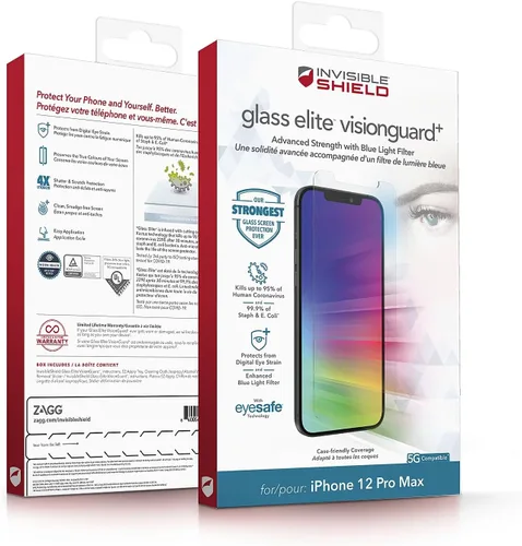 Vista 9 de Zagg InvisibleShield Glass Elite VisionGuard+ - Protector de pantalla para iPhone 12 Mini, protección definitiva contra arañazos e roturas