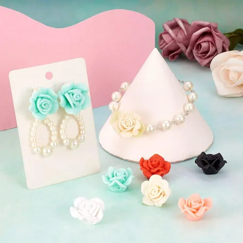 Vista 2 de KISSITTY 30 cuentas de arcilla polimérica para mujer, joyería nupcial, collares, pulseras, aretes, marco de fotos para el cabello, álbum