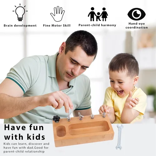 Vista 7 de MEROCO Montessori - Tablero de destornilladores - Juguetes educativos de aprendizaje para niños de 3 a 5 años - Juguete Montessori sensorial
