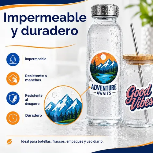 Vista 6 de Papel adhesivo de vinilo imprimible blanco brillante, 25 hojas de 8.5 x 11 pulgadas, hojas autoadhesivas impermeables para inyección de tinta e