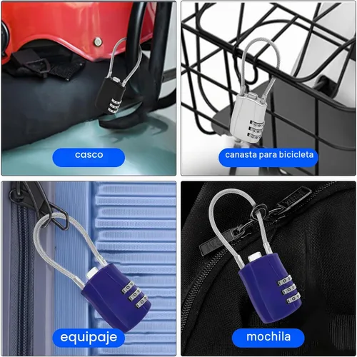 Vista 6 de MEIRIYFA Candado de combinación de 3 dígitos con contraseña para exteriores, impermeable, bloqueo de alambre para Scool Gimnasio, taquillas, puerta