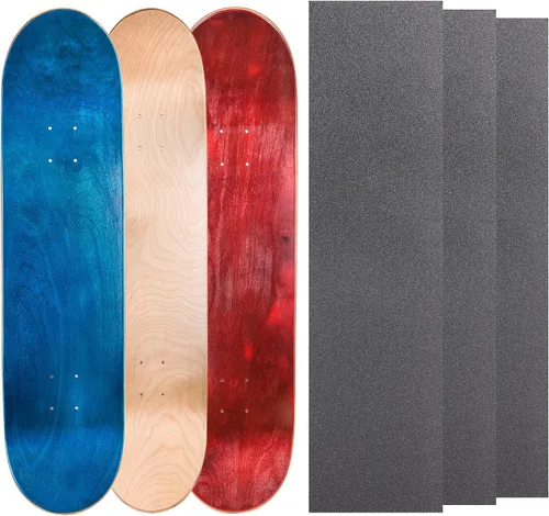 Vista 11 de Cal 7 Tablas de patineta de arce en blanco con cinta de agarre (paquete de 3, combinaciones)