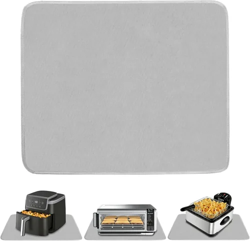 Vista 17 de Alfombrilla resistente al calor para freidora de aire, freidora profunda, horno, almohadillas calientes negras de 12 x 14 pulgadas para protector
