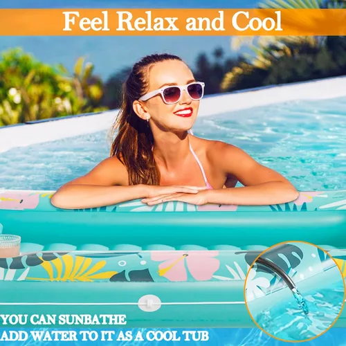 Vista 6 de NOCCUR Piscina de bronceado para adultos – Piscina de bronceado inflable – Flotadores de piscina tamaño adulto flotador de piscina tumbona