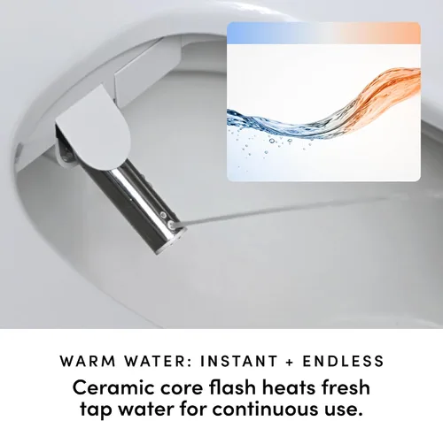 Vista 3 de TUSHY Aura - Asiento de bidé eléctrico de lujo Asiento de inodoro con calefacción con control de temperatura, agua caliente ajustable al instante