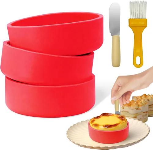 Vista 7 de Molde de silicona para freidora de aire, paquete de 3 tazas de huevo reutilizables para freidora de aire, horno y microondas, silicona, apto
