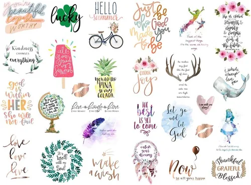 Vista 3 de Seasonstorm - Calcomanías precortadas, resistentes a los rayos UV e impermeables con palabras en inglés de bendición y diseño de copos de papel