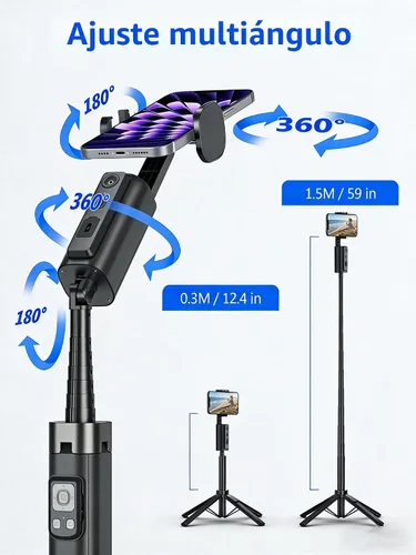 Vista 6 de Trípode de seguimiento automático mejorado 2026 para iPhone Selfie Stick