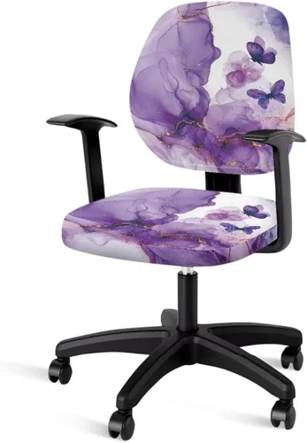 Vista 29 de Talayituse - Funda para silla de oficina o computadora con estampado de estrellas de playa, funda de asiento dividida elástica, extraíble y lavable