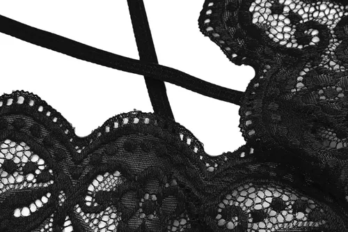 Vista 4 de Body de lencería de encaje para mujer una pieza cuello halter ropa de noche