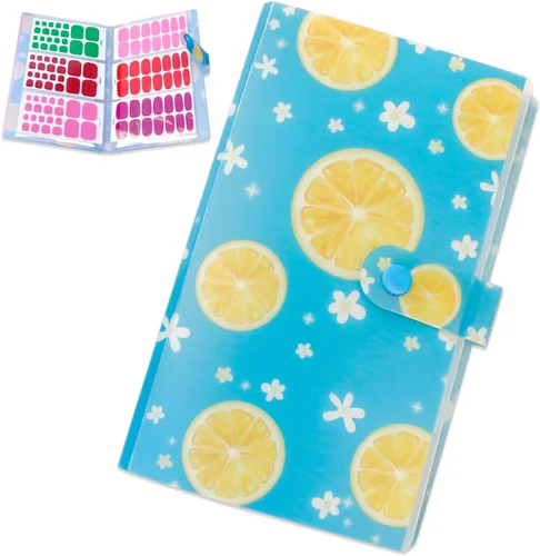 Vista 8 de Álbum de recolección de 120 ranuras para tiras de esmalte de uñas, envolturas completas para uñas de los pies, carpetas de almacenamiento vacías