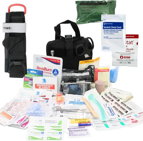 Vista 9 de Luminary Advanced IFAK Stocked MOLLE Rip-Away Trauma Hemorrhage Control First Aid Kit with Headrest Mount Quick Release Panel Emergency Pack