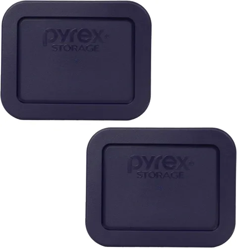 Vista 3 de Pyrex 7213-PC 1.9 taza rectángulo azul oscuro tapa de almacenamiento de alimentos de plástico