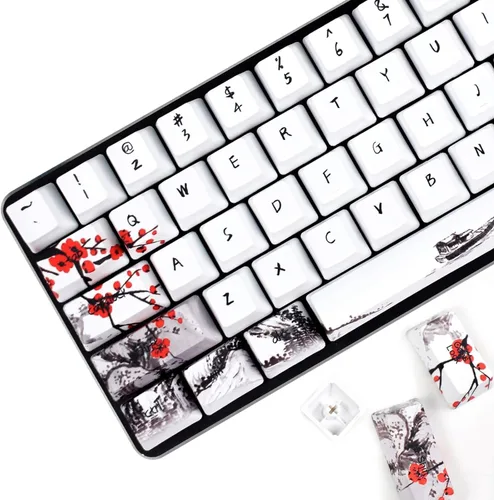 Vista 8 de MOLGRIA Juego de 110 teclas para teclado mecánico de tamaño completo, perfil PBT OEM, estilo japonés con extractor de teclas para Cherry MX Plum