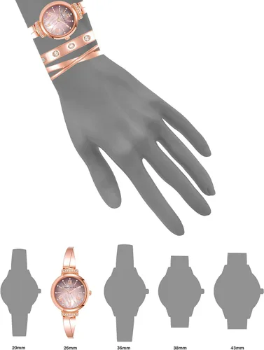 Vista 23 de Anne Klein AK/2245 - Juego de reloj de pulsera con detalles de cristal prémium para mujer