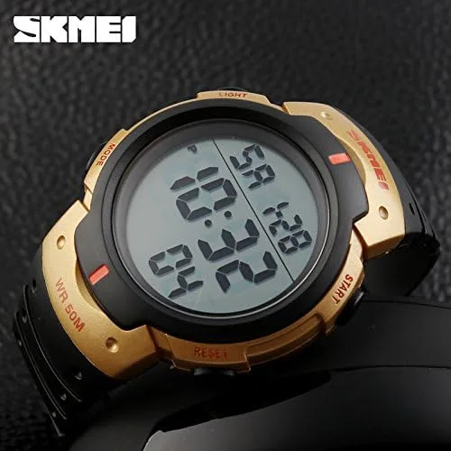 Vista 4 de SKMEI Reloj digital PU banda impermeable LED multifuncional estudiante deportes al aire libre reloj electrónico reloj