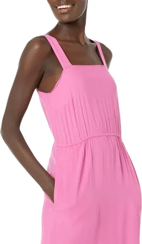 Vista 3 de Tienda Essentials - Vestido midi de verano para mujer, de sarga, fluido, escalonado
