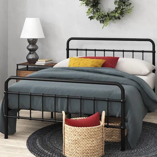 Vista 15 de Zinus Leonardo - Marco de cama con plataforma de metal, cabecero victoriano, tamaño individual Heavy Duty Bed Base, Ample Underbed Storage Space