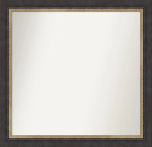Vista 158 de Amanti Art Espejo personalizado, espejo de baño negro Astor, espejo de pared o espejo de tocador de baño sobre el fregadero (25 x 25 pulgadas)