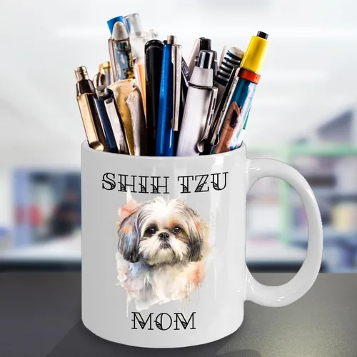 Vista 3 de generic Shih Tzu - Taza para mamá de perro, regalo para mamá de perro, taza para mascotas, retrato de Shih Tzu en acuarela, regalos para madres