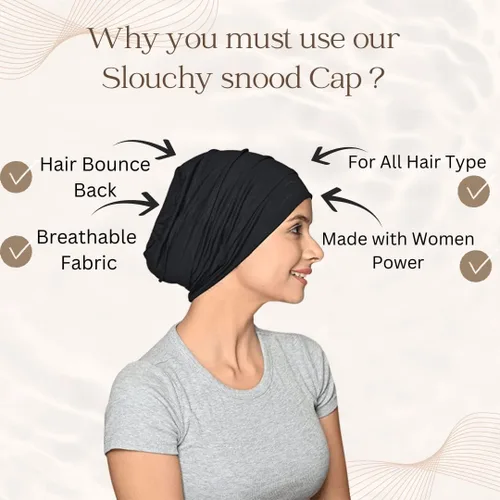 Vista 6 de SAKUCHI Gorro de bambú suave y sedoso de quimioterapia para mujer, para pérdida de cabello, turbante para quimioterapia