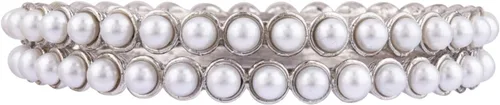 Vista 8 de Efulgenz Indian Bangles for Women Indian Style Bollywood Traditional Faux Pearl Stone Wedding Bracelet Bangle Set Jewelry (White, LCT