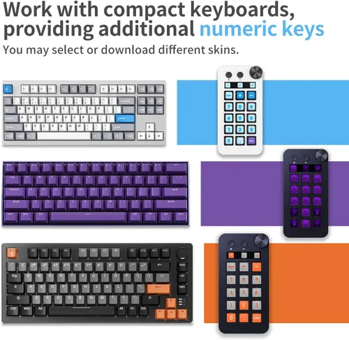 Vista 3 de TreasLin VSDinside Stream Controller Deck con 18 teclas macro personalizables para activar acciones en OBS Twitch YouTube para creadores