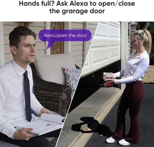 Vista 6 de OCCHI Abridor inteligente de puerta de garaje con cámara, control inteligente de garaje, compatible con Seguridad+ 2.0, detecta el estado